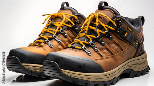 hiking shoes on white background