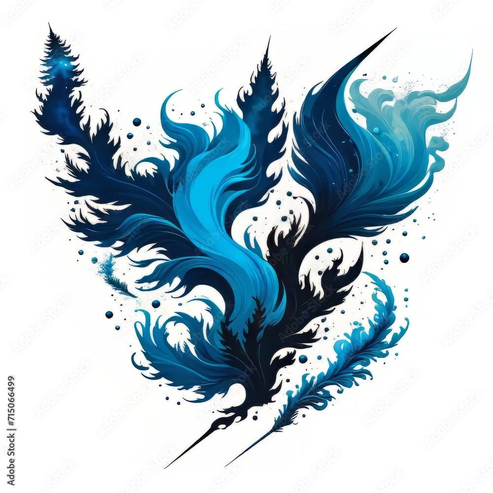 Fototapeta premium abstract blue flames pattern