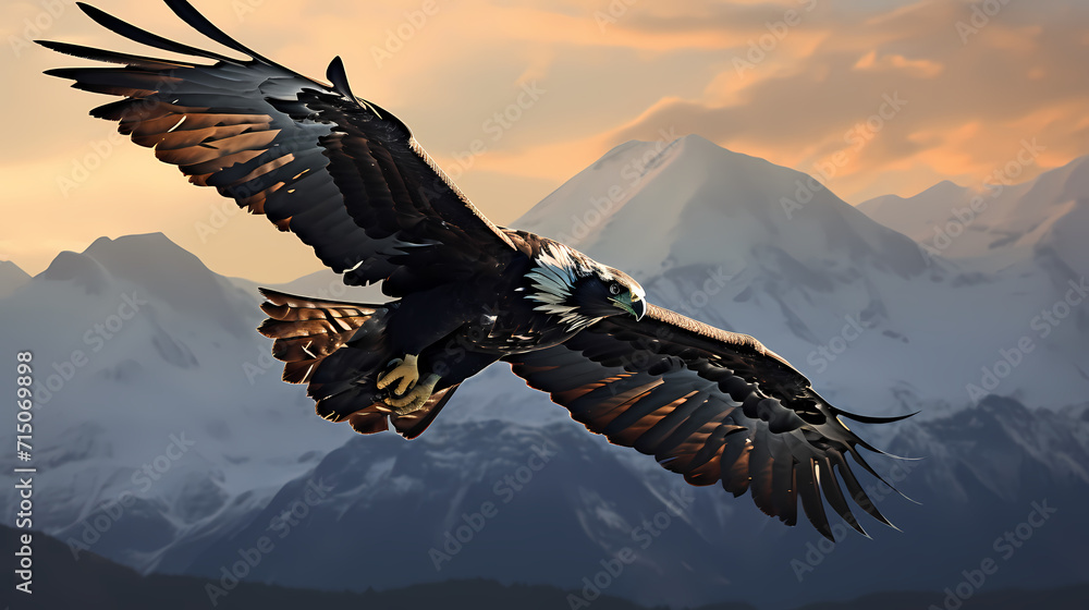 Obraz premium Regal Heights: The Falcon's Majestic Ascent