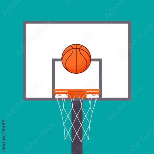 Basketball backboard and hoop vector illustration graphic background