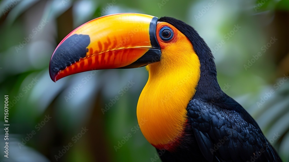 Beautiful image of an adorable toucan in vivid colors in nature. Macro of a captivating and adorable toucan. Animal beauty in focus. Beautiful image of an adorable toucan in vivid colors in nature. Macro of a captivating and adorable toucan. Animal beauty in focus.