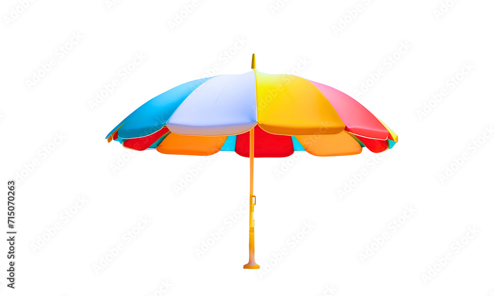 colorful beach umbrella on white background