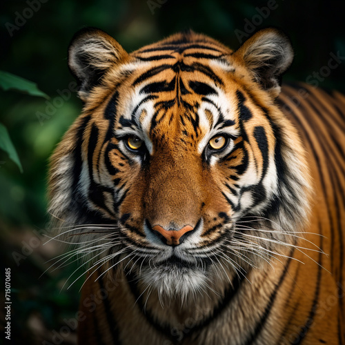 Close up portrait of a tiger in the natural habitat © Ion