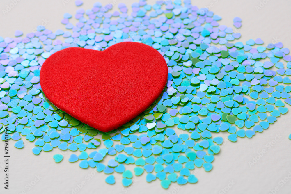 Red heart on group of small hearts Red heart on group of small hearts