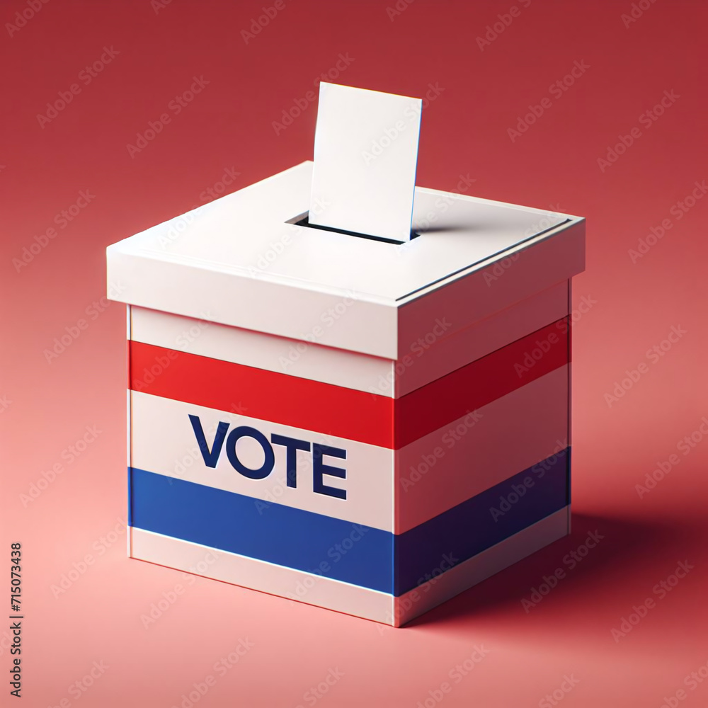 3D ballot box and voting card studio shot 3D ballot box and voting card studio shot