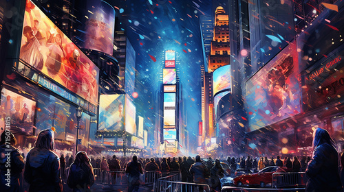 people gathered in New York's Times Square to welcome in the New Year.