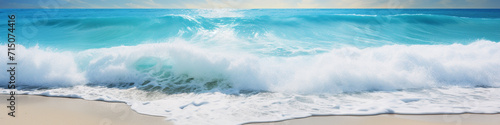 Beautiful sandy beach and blue ocean waves © Ion