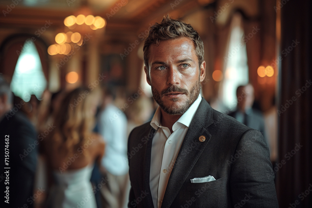 A very elegant man during a private party A very elegant man during a private party