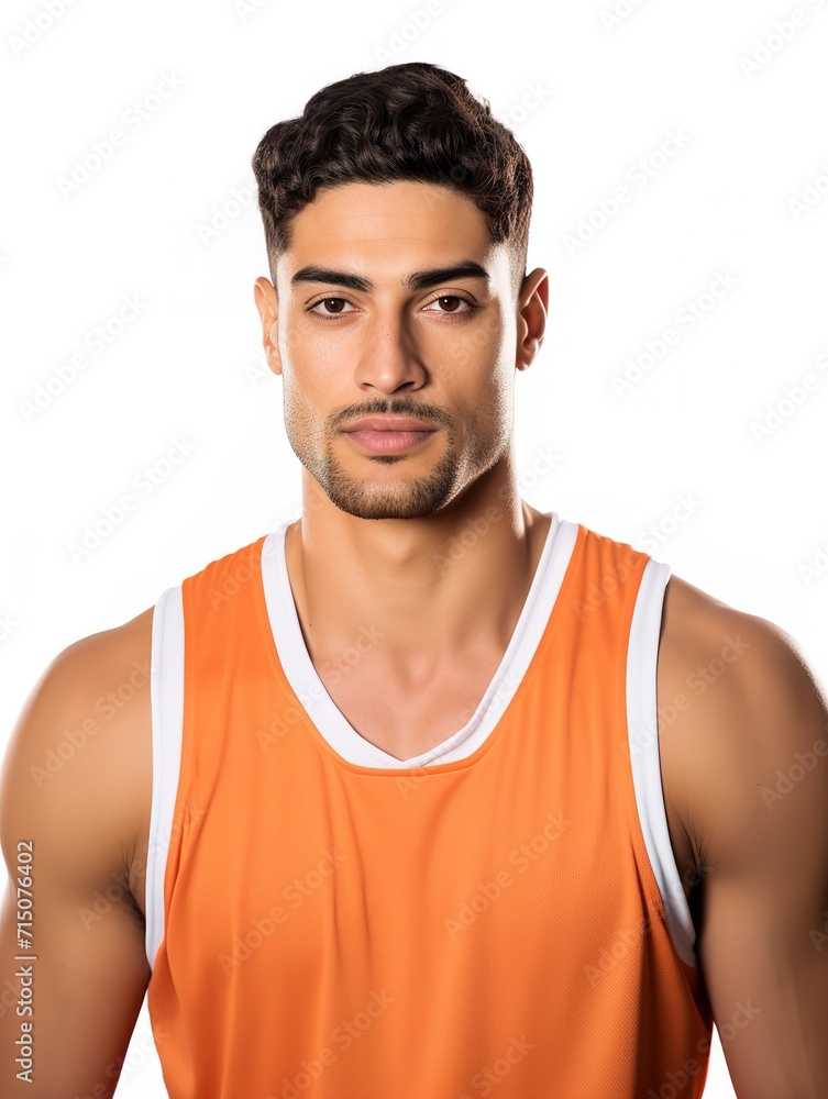 Dynamic Male Basketball Player on Court, AI Generated Dynamic Male Basketball Player on Court, AI Generated