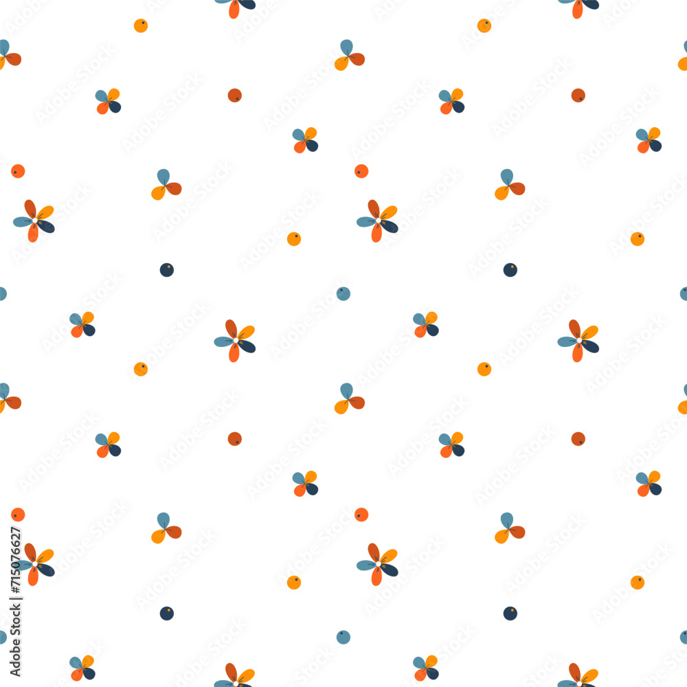 Flower meadow, textile and digital seamless pattern
