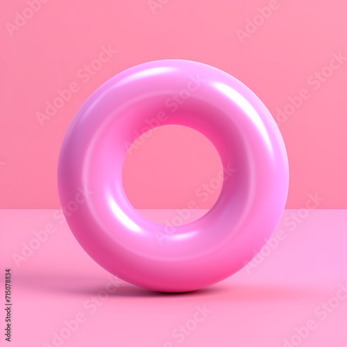 Inflatable Circle on a Pink Pastel Background