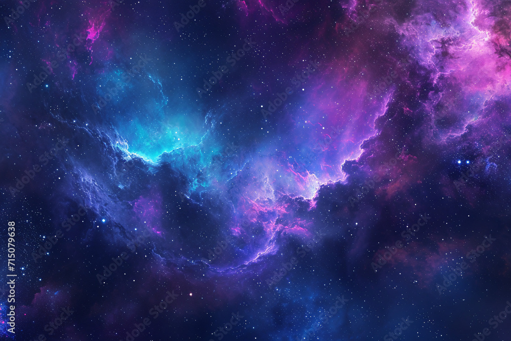Vivid cosmic nebula with stars, digital art illustration. Space and astronomy concept for poster, wallpaper. Galactic abstract for print and design
