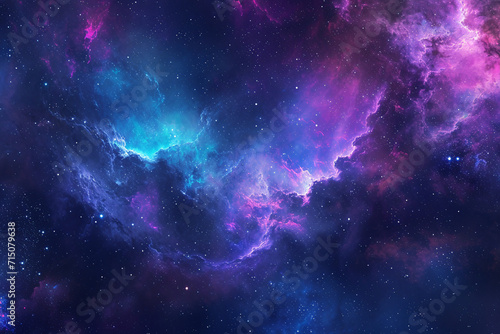 Vivid cosmic nebula with stars, digital art illustration. Space and astronomy concept for poster, wallpaper. Galactic abstract for print and design  © Alexey