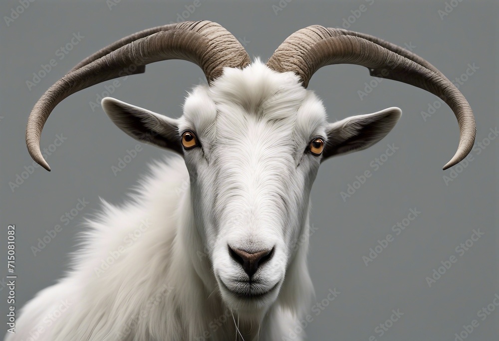 Billy goat sticker on grey background