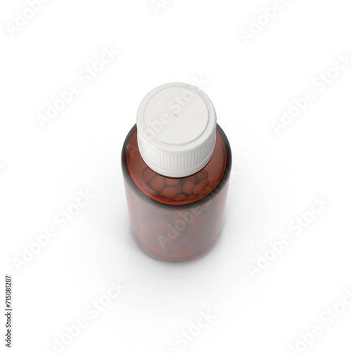 Brown Pill Bottle With Pills PNG