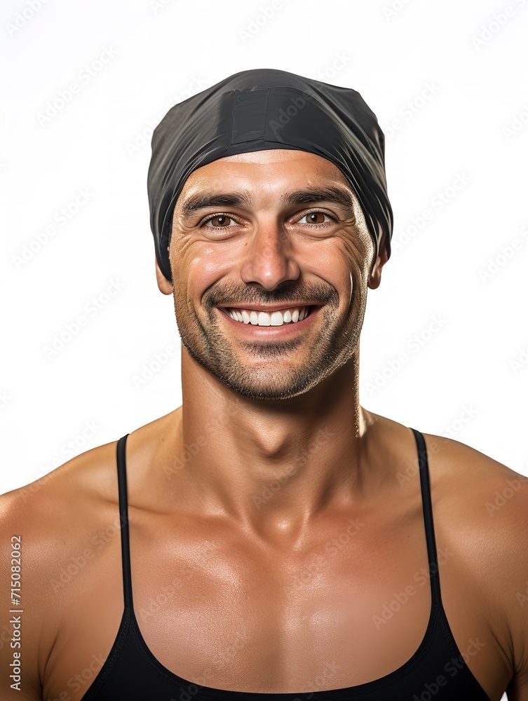 Champion Male Swimmer in Pool, AI Generated Champion Male Swimmer in Pool, AI Generated