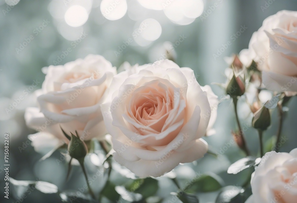 Several Elegant White Roses on Pristine White for Serene Mornings Several Elegant White Roses on Pristine White for Serene Mornings