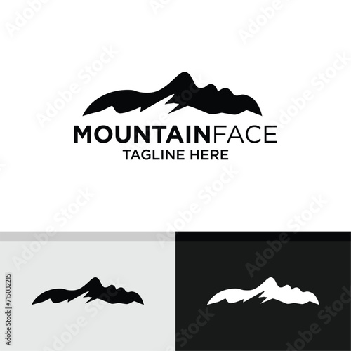 Mountain Face Logo Design. Simple and Modern. Vector illustration