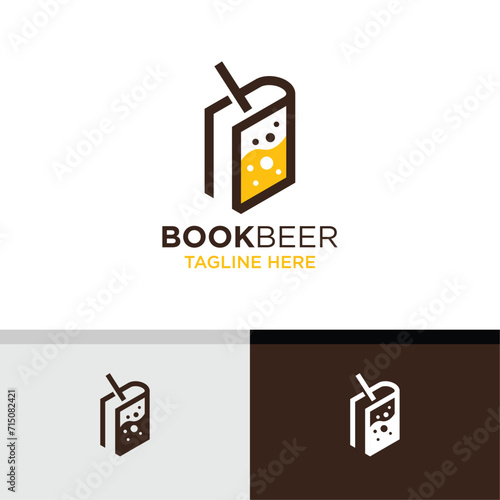 Beer Book Logo Design. Simple and Modern. Vector illustration
