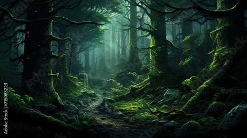 background with effect green forest ai generated