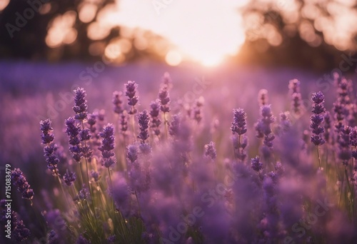 Lavender Dreamscape in Nature with Soft Sunny Serenity