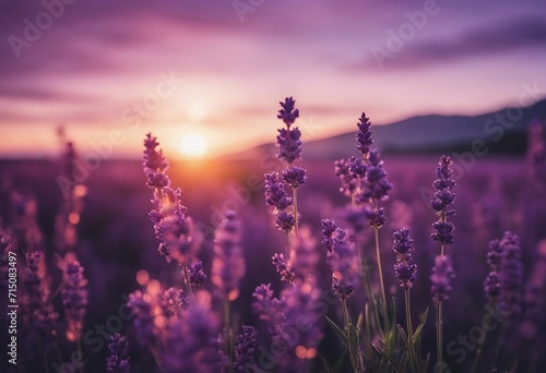 Lavender Dreamscape with Soft Candlelight Serenity in Sunrise