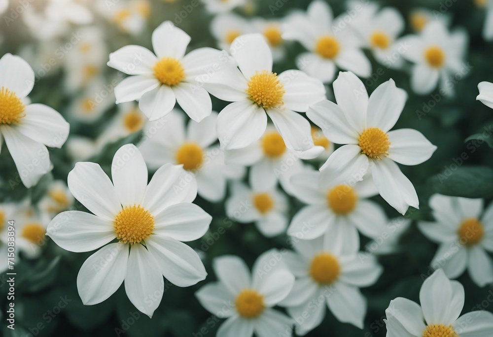 Large White Flowers in Meadow Large White Flowers in Meadow