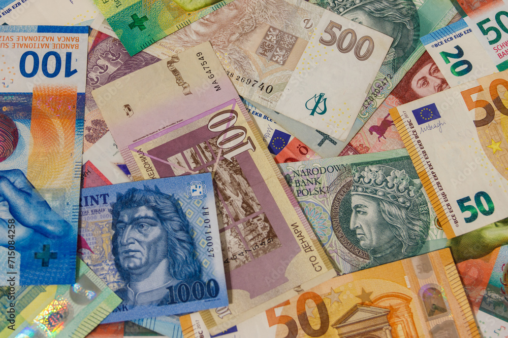 Background of currencies from different european countries Background of currencies from different european countries