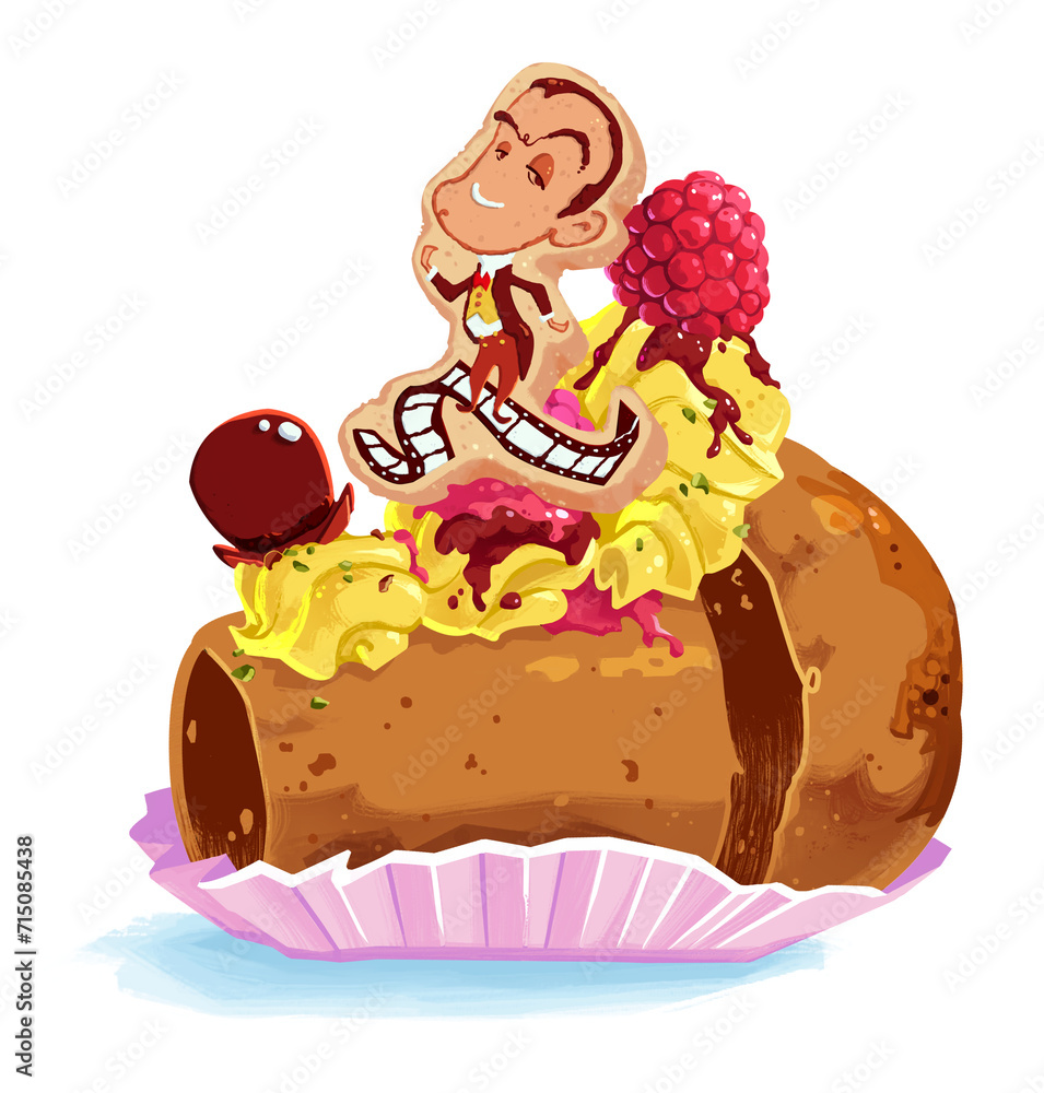 Babà al rum con crema pasticcera,lamponi, granella di pistacchi e Babà al rum con crema pasticcera,lamponi, granella di pistacchi e