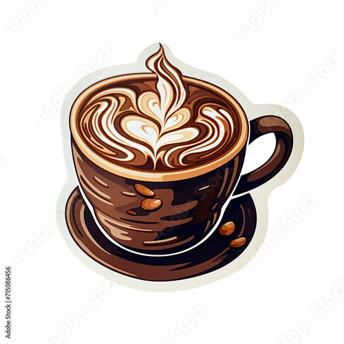 Coffee icon design, ideal for stickers, prints or any graphic design resource. AI Generative