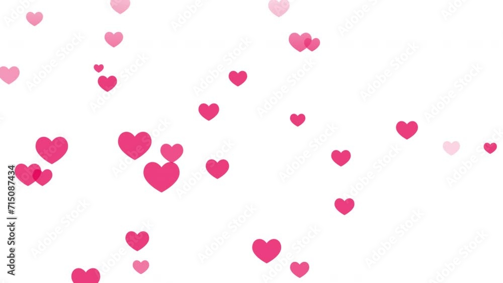 Flying hearts on white background. Valentine's day backdrop. 2d animation. 4k stock footage Flying hearts on white background. Valentine's day backdrop. 2d animation. 4k stock footage