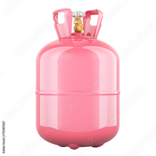 Obraz na płótnie Pink gas cylinder, 3D rendering isolated on transparent background