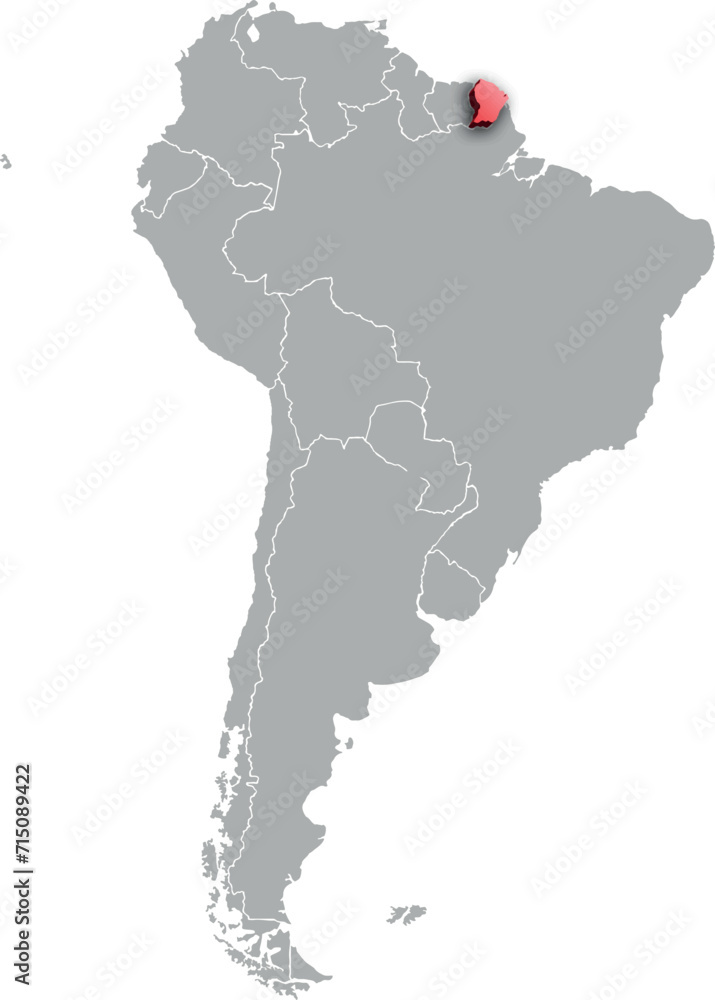 FRENCH GUIANA MAP 3D ISOMETRIC WITH SOUTH AMERICA MAP FRENCH GUIANA MAP 3D ISOMETRIC WITH SOUTH AMERICA MAP