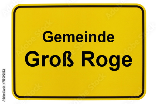 Illustration eines Ortsschildes der Gemeinde Groß Roge in Mecklenburg-Vorpommern photo