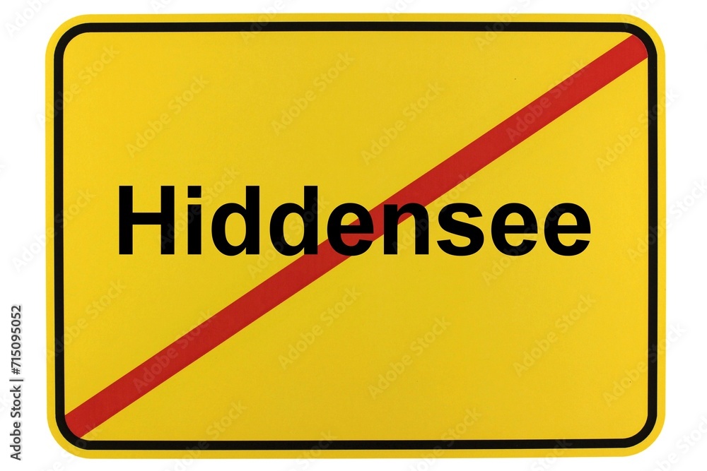 Illustration eines Ortsschildes der Gemeinde Hiddensee in Mecklenburg-Vorpommern Illustration eines Ortsschildes der Gemeinde Hiddensee in Mecklenburg-Vorpommern
