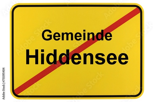 Illustration eines Ortsschildes der Gemeinde Hiddensee in Mecklenburg-Vorpommern