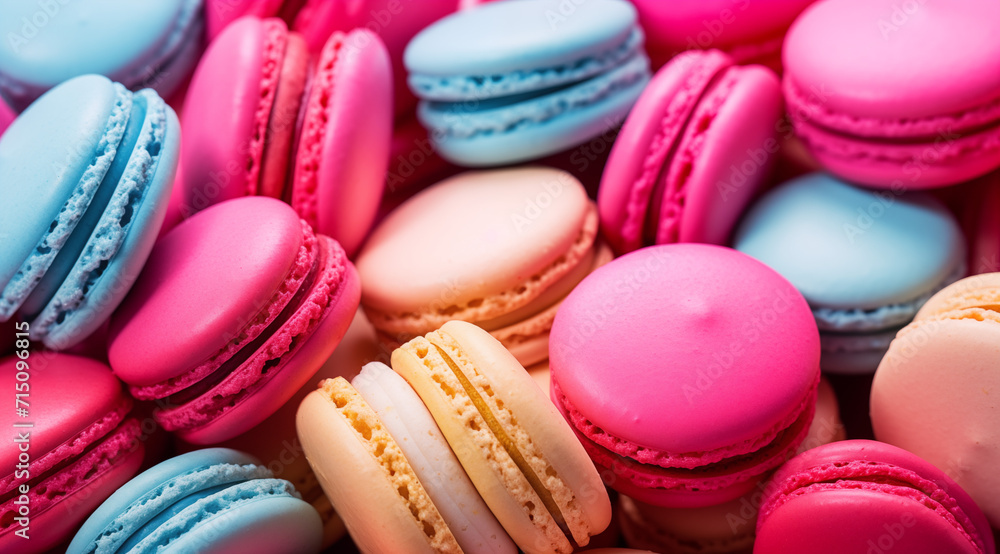 A pattern of colorful macaroons A pattern of colorful macaroons