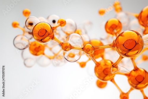  a close up of an orange and white structure with circles and circles on it's sides and two eyes on the top of the top of the structure.