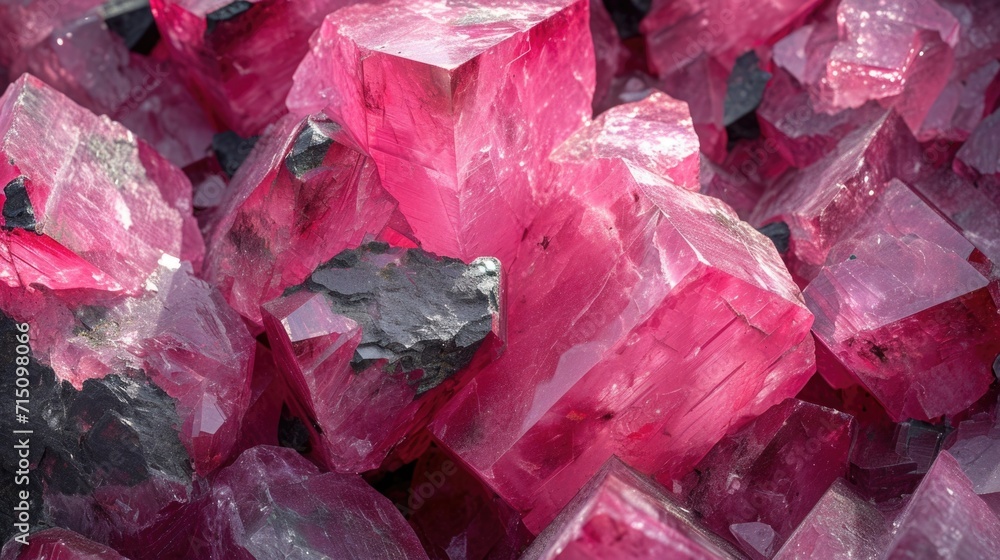 Close-up of Rodonite with its distinctive rosy hues and dark veins, showcased against a pure white backdrop. Close-up of Rodonite with its distinctive rosy hues and dark veins, showcased against a pure white backdrop.