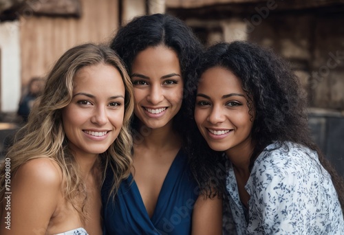 Portrait of Happy multiethnic people, young group of friends diversity Equity and belonging concept photo
