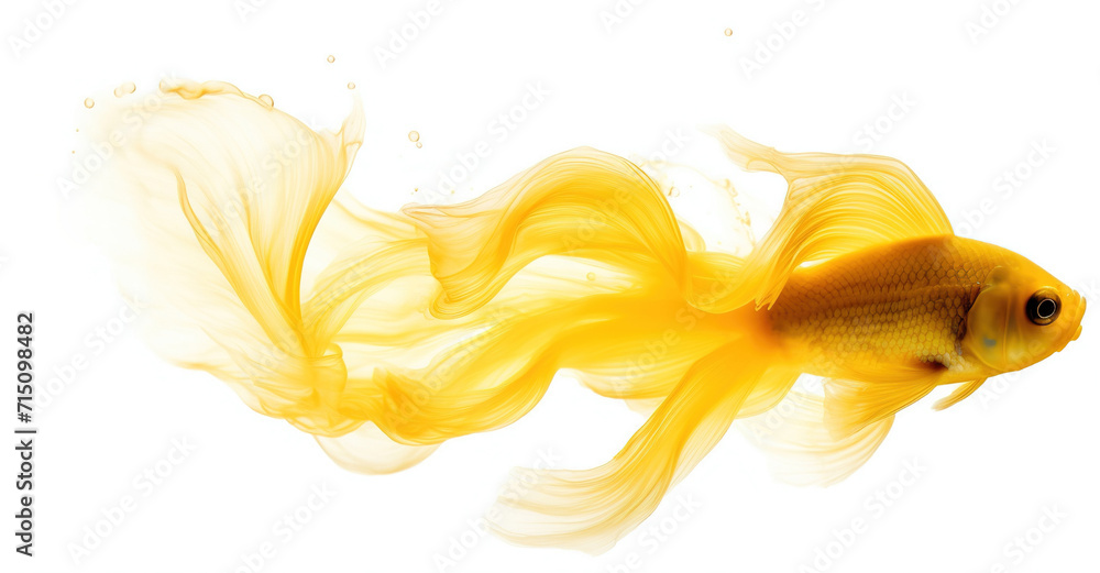 Fototapeta premium Elegance Golden Fish on White Background
