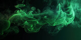 Vivid Green Smoke Fog on Black Canvas