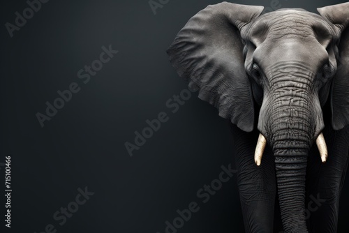  a close up of an elephant's head with tusks and tusks on it's ears.
