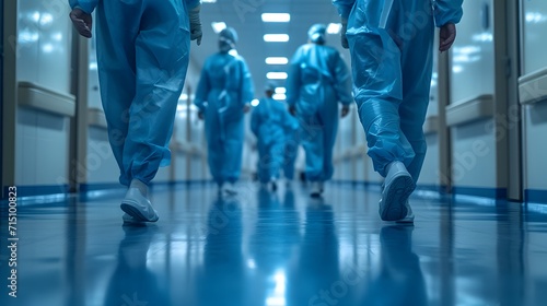 hospital room with a group of doctors walking