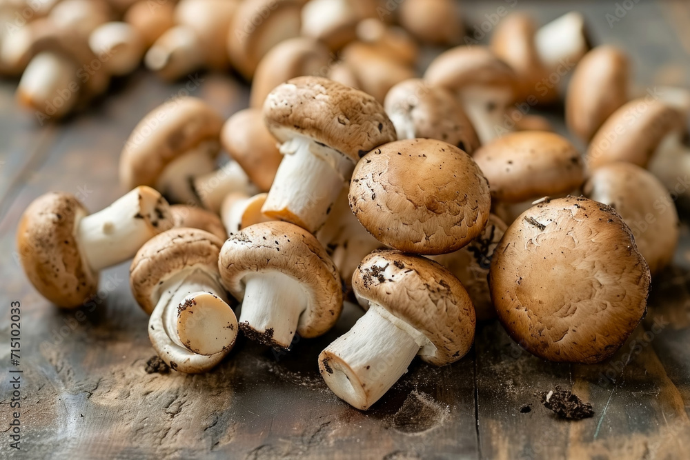 Meaty mushrooms. Background with selective focus and copy space Meaty mushrooms. Background with selective focus and copy space