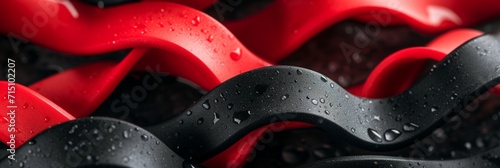 Rubber Gaskets and Seals in Black and Red, Circular Rings for Industrial Use