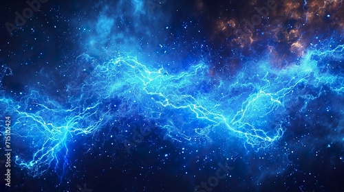 Abstract background of blue electrical explosive field in an impactful and dynamic vision. Blue electrical explosion of electrifying energy in a fascinating setting. photo