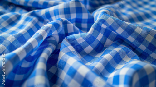 Gigham fabric. Vichy check, medium-weight balanced plain-woven fabric. Tartan, striped, check duotone pattern, bright colour and white.