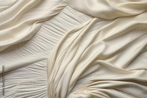  a close up of a bed with a white comforter on top of it and a white sheet on the bottom of the bed.