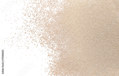 Active dry yeast isolated on white background, top view
